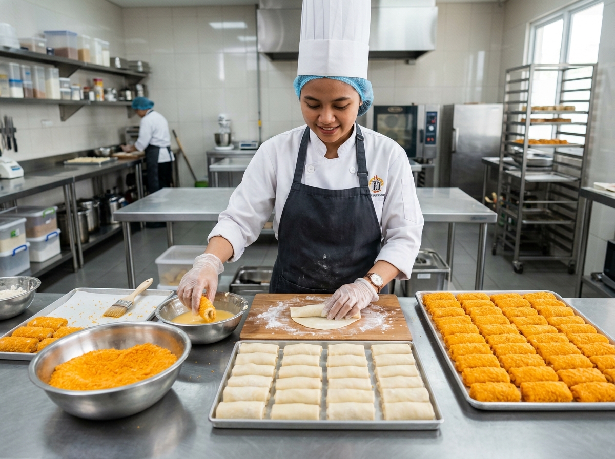 Proses Pembuatan & Breading Risol di Dapur Mr. Mayo Medan Amplas